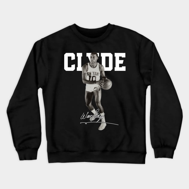 Walt Frazier The Clyde Basketball Legend Signature Vintage Retro 80s 90s Bootleg Rap Style Crewneck Sweatshirt by CarDE